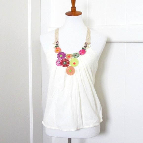 Rampage | Crepe Textured Halter with Chunky Accents - Picture 1 of 9